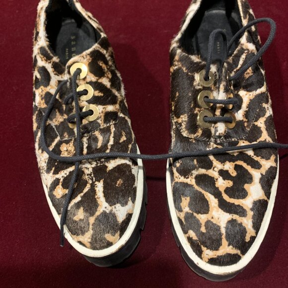 Leopard Platform Tie Ups Sandro Paris - Picture 5 of 6